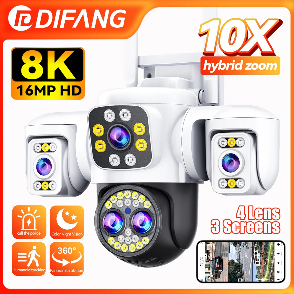 yoosee-16mp-wifi-security-camera-10x-optical-zoom-outdoor-ai-human-tracking-4-lens-3-screens-ptz-surveillance-full-color-cctv
