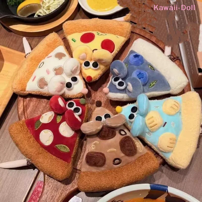 [DO]Cute Pizza Mouse Plush Keychain Creative Food Plushie Doll Bag Pendant Funny Rat Stuffed Toy For Friends Birthday Gift[DO]