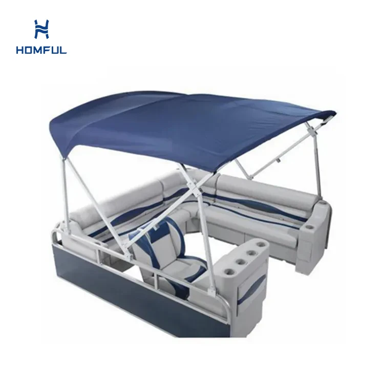 

HOMFUL Square Tube Bimini Top Pontoon Boat Bimini Top Cover for Boat