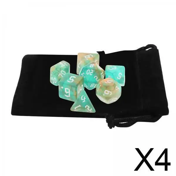 

Board Game Polyhedral Dices Set Acrylic Material 7 Die Bulk for Tabletop Casino and Math Games