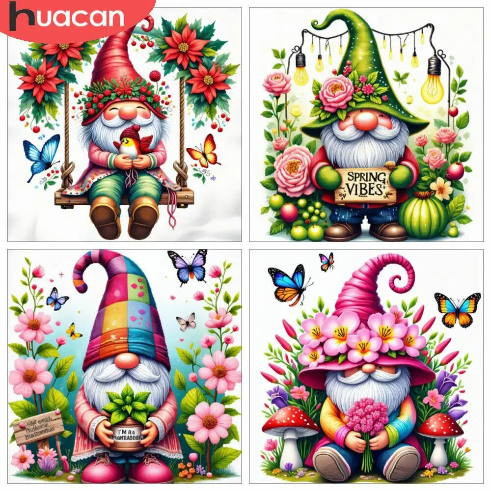 

HUACAN Наборы для вышивки крестом Гоблин Карлик Наборы для вышивания мультфильмов Портретное рукоделие Нитки DMC 11Ct Картина с принтом