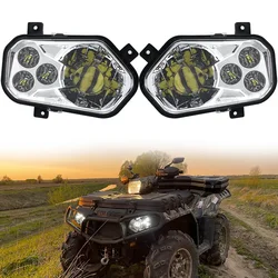 2Pcs Polaris ATV LED Headlight High Low 12-24V For 2012-2013 Polaris RZR S Side X Sides and 2012-2013 Sportsman RZR 800 900 570