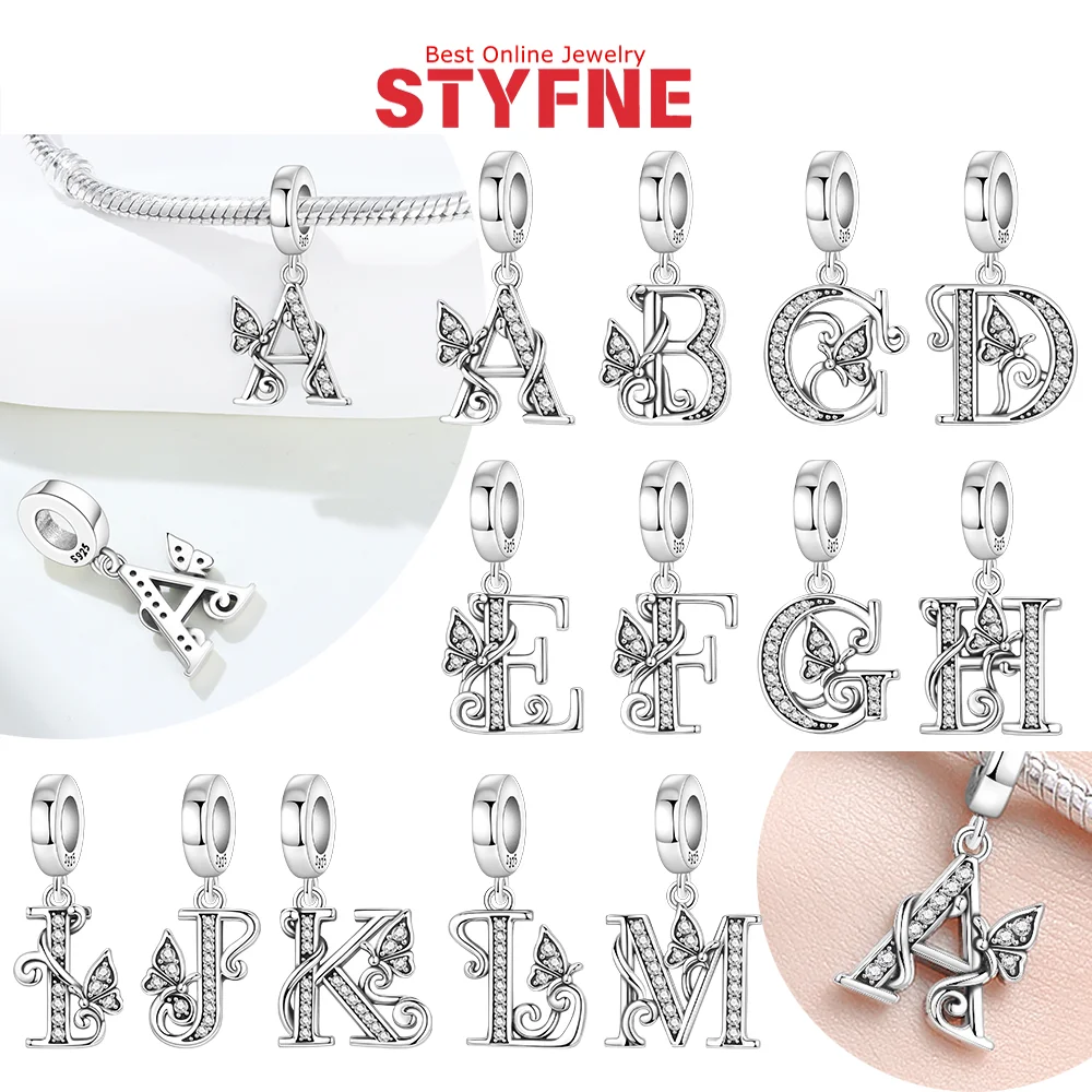 Silver-Plated Letter Charms Beads Fit Original Bracelets Bag Keychain Charms Beads Pendant Diy Women Jewelry Gift