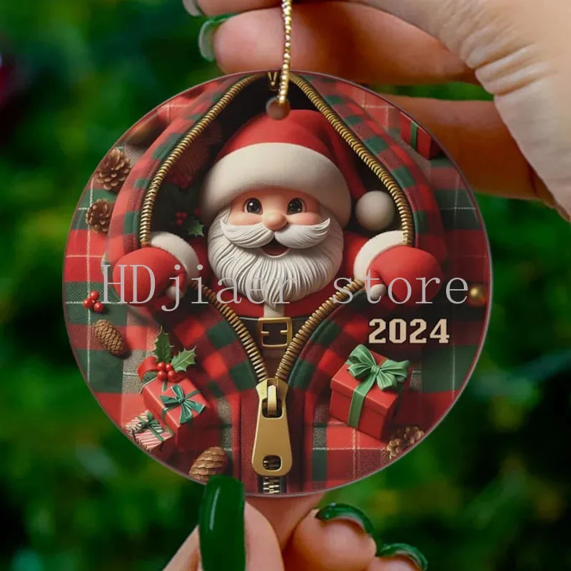 

2D flat acrylic printed Christmas tree, Christmas hat, pendant, decorative item, Christmas gift