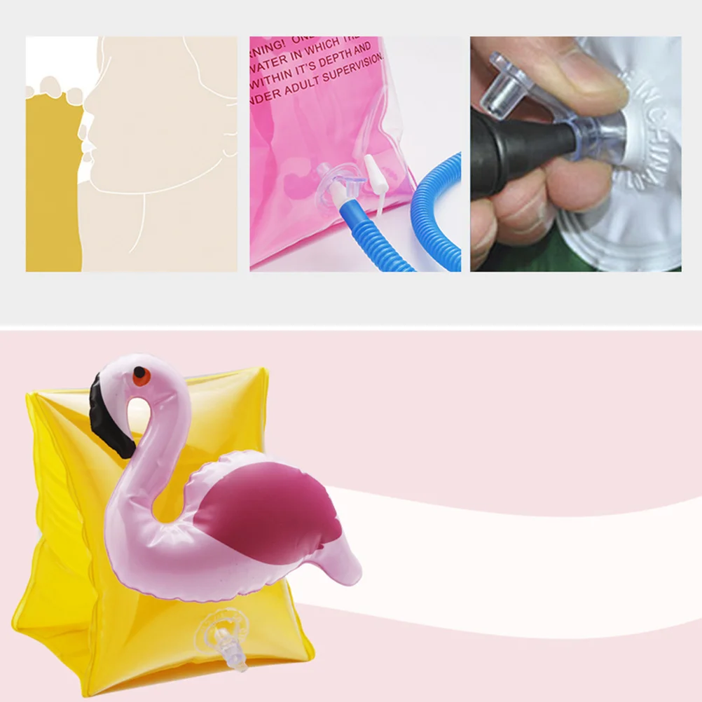 

4Pcs Inflatable Arm Rings Swim Floats Thickened PVC Material Easy Inflate Deflate for Pool Beach River Fun Cartoon