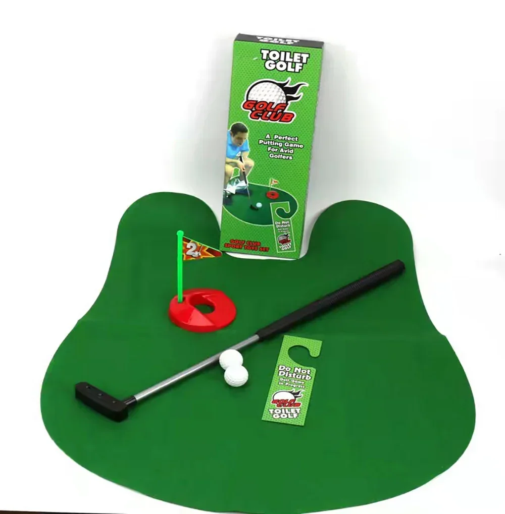 Mini set di giocattoli da golf per WC Set di giochi da golf per l\'ora della toilette Accessorio per l\'allenamento del golf Regalo per la festa di