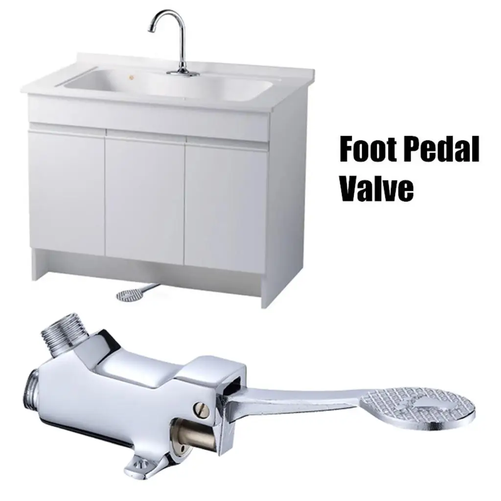 

Floor Mounted Foot Pedal Valve Copper Pedal Faucet for Bathroom Basin