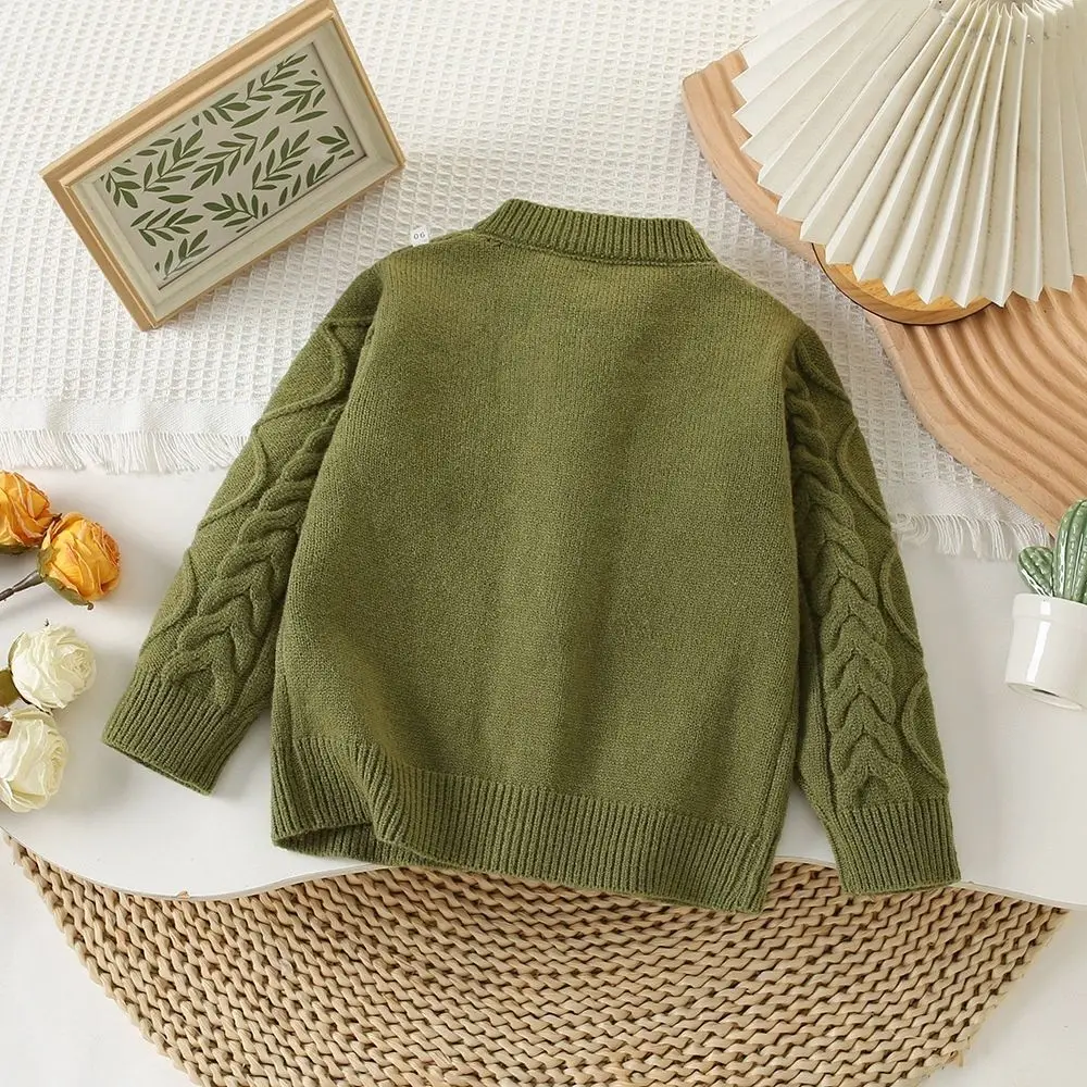 Autumn Winter  Casual Sweaters Cotton Clothes Girls' Outerwear 2024 New Children's Knitted Cardigan image 5