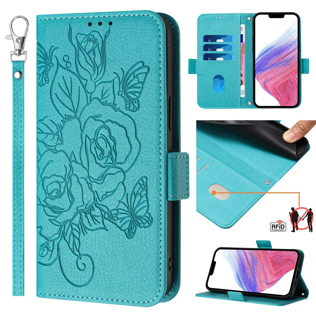 Case For Ulefone Note 14 19 18 Ultra 17 16 20 Pro Rose Granule Leather Plain Insertion Phone Cover