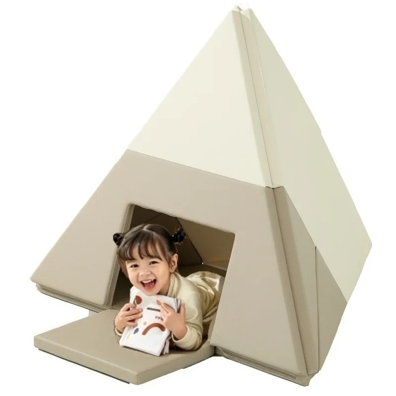 Soft Foam Kids Tent Foldable Kid Tents Large PU Leather Crawling Mat Indoor Safe Game Soft Climbing Toy Children Activity Tent