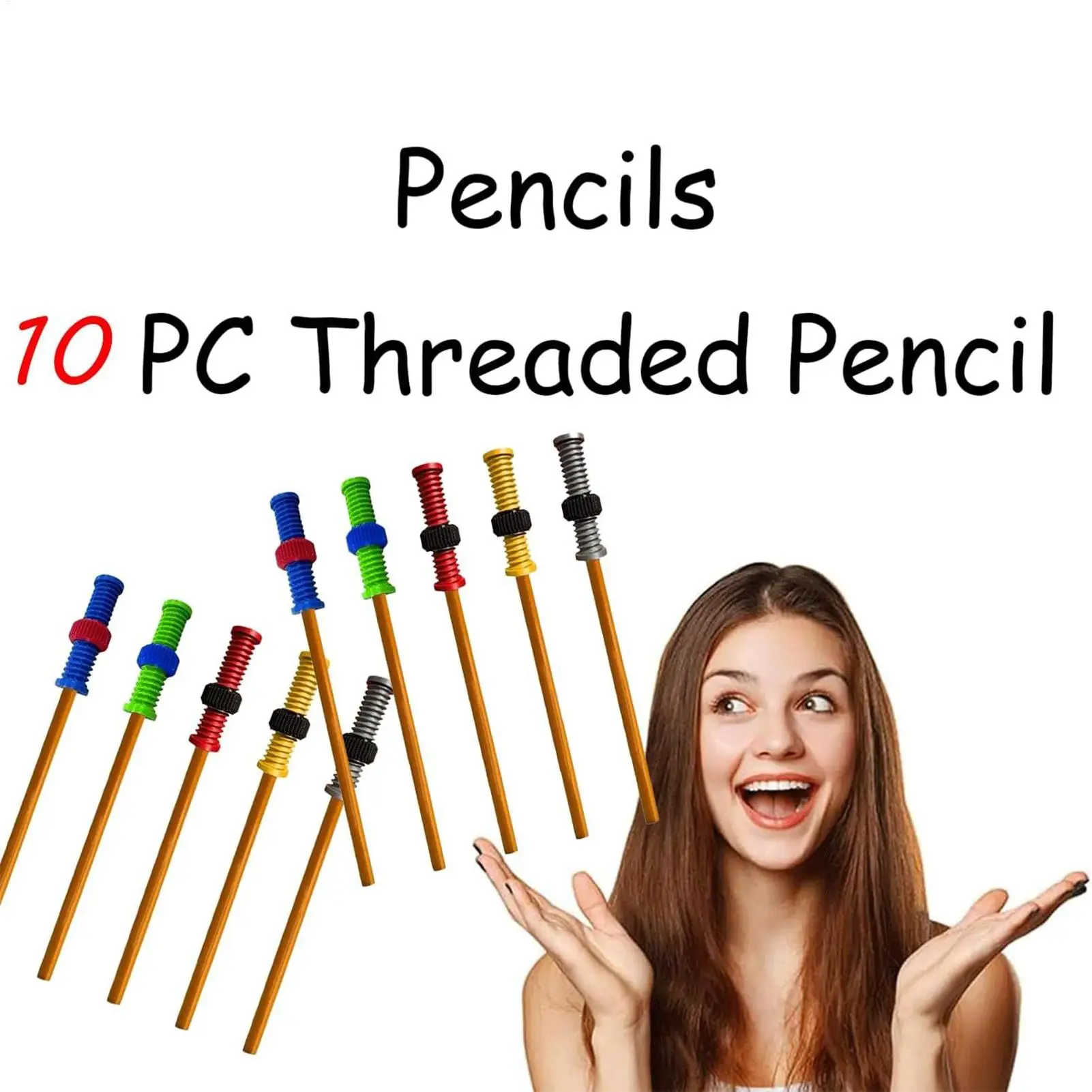 قلم فيدجيت للبالغين مكون من 10 قطع من أقلام الرصاص الخشبية مع ألعاب حسية صامولة قلم دوار للبنين والبنات والمراهقين في المدارس المنزلية
