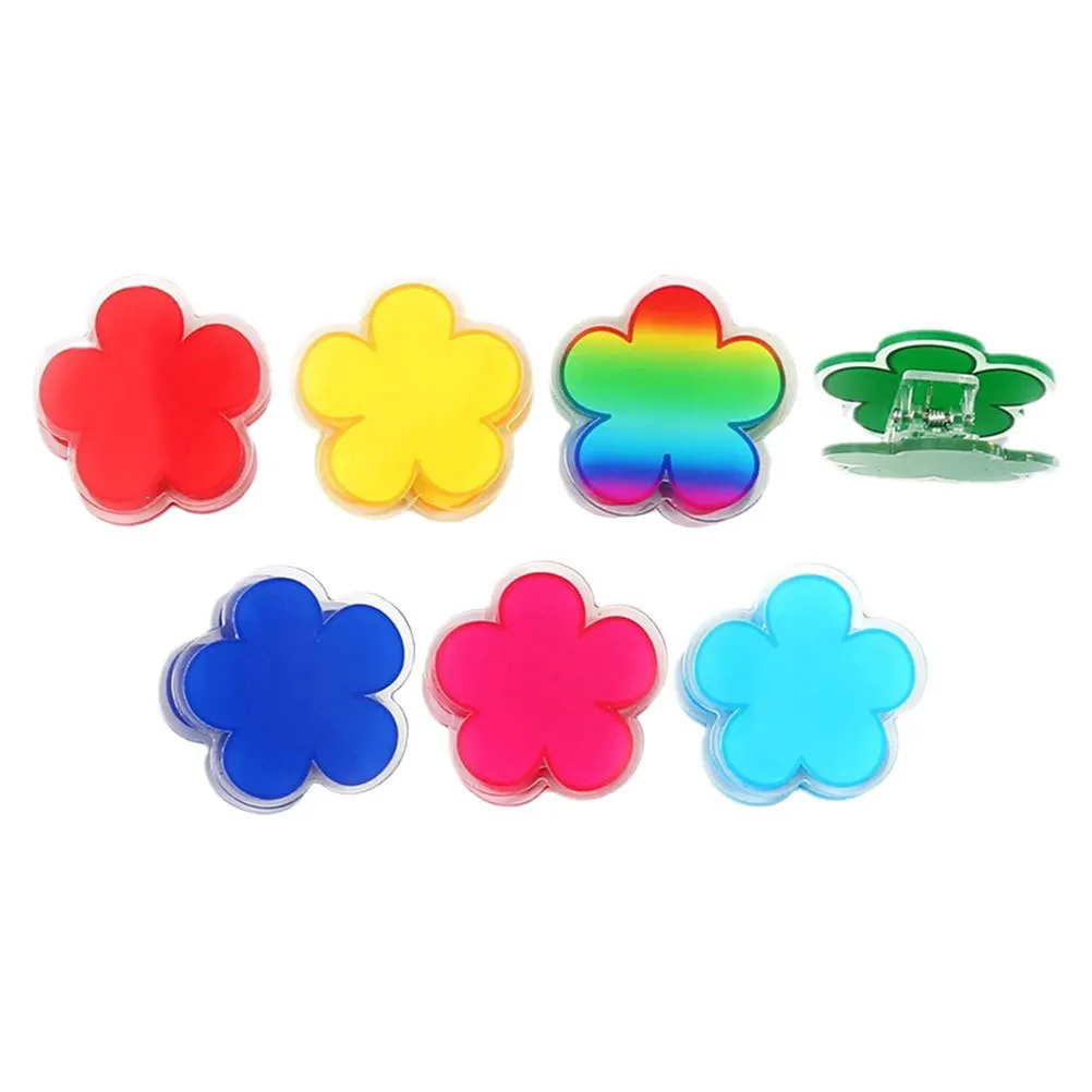 

7Pcs Flower Acrylic Clips Cute Cartoon Reusable Sealing Clip for Food Bags Document Organization Kitchen Office Paper Holders