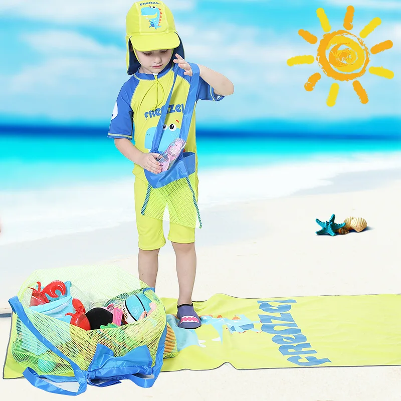 Children Sand Away Protable Mesh Bag Kids Toys Storage Bags Swimming Large Beach Bag for Towels Women Cosmetic Makeup Bag