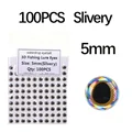 100pcs Slivery 5mm