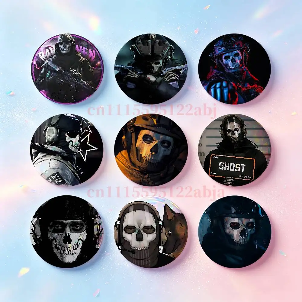 S-Simon Ghost R-Riley Badges Round Nijigen Otaku Culture IP peripheral products 58mm 44mm 32mm 75mm 25mm Mini
