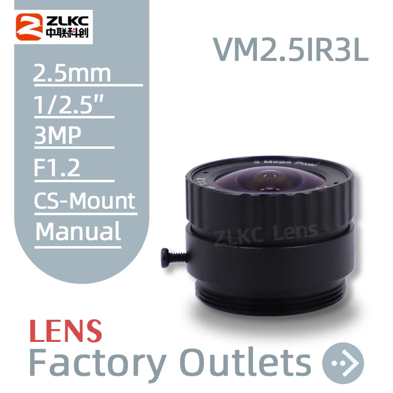 

1080P IR Lens 2.5mm CS Lenses Suitable for Both 1/2.5'' & 1/3" CMOS Chipsets IP OV4689 Cameras for Security Camera 3MP CS Mount