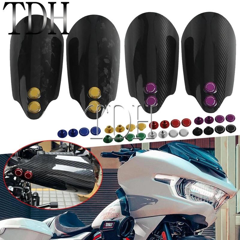 Motorcycle Carbon Handguard Shield Handlebar Hand Guards Protector For Harley Touring Road Glide FLTRX FLTRXSTSE FLTRXSE 23-26