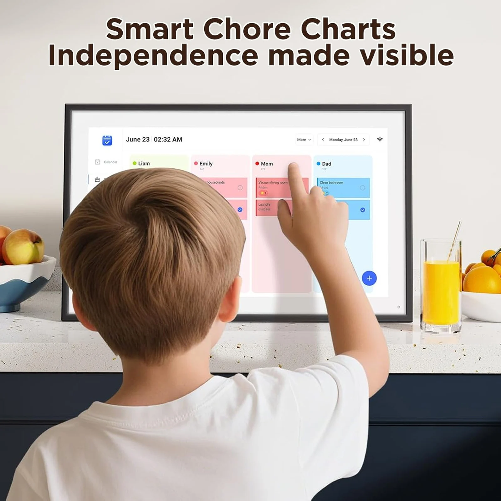 Smart Digital Calendar 10.1in HD Touchscreen Family Planner with Switchable Digital Photo Frame