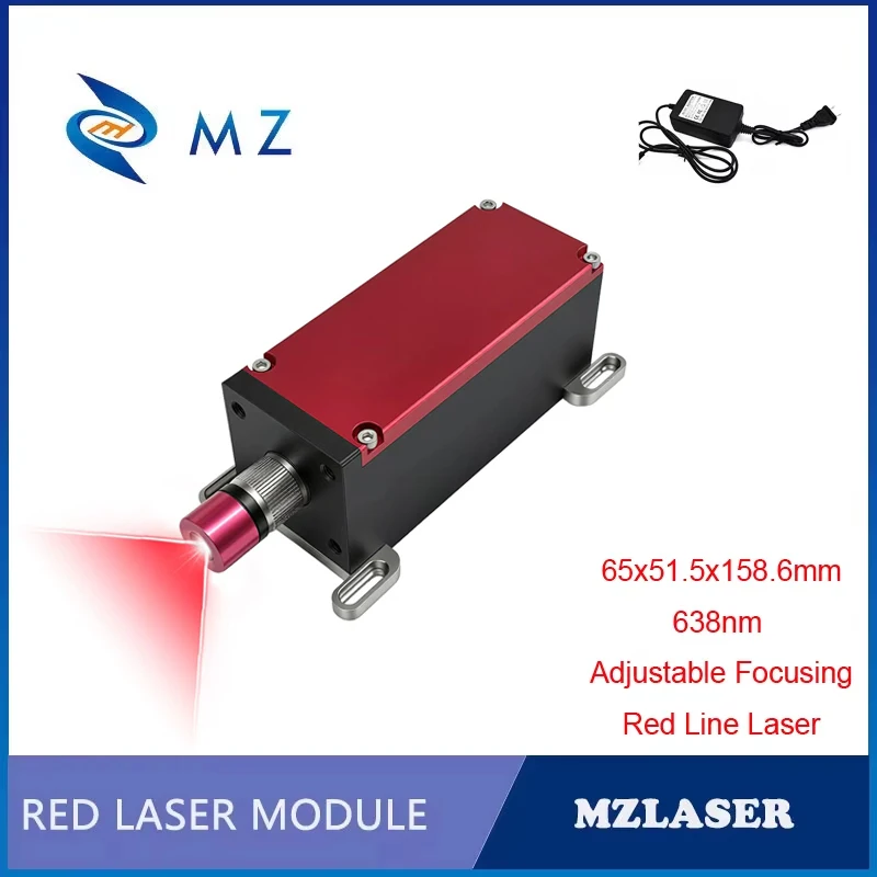 

1W 638nm Red Line Laser Diode Module High Brightness Adjustable Focus with Excellent Heat Dissipation Industrial Laser