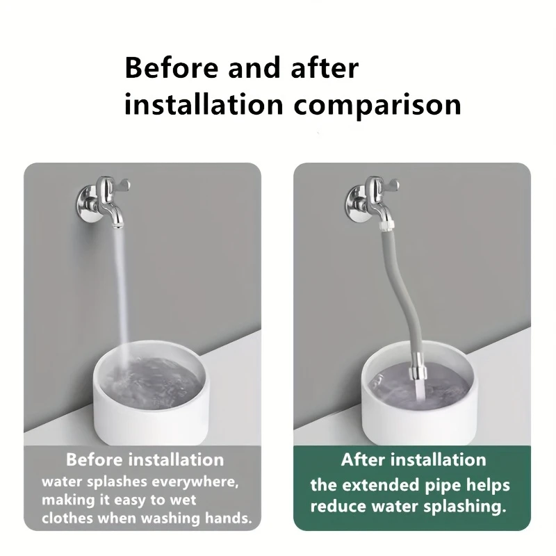 30/50cm Plastic Faucet Extender Bendable Kitch Bathroom Balcony Faucet Extension Tube Universal Anti-splash Home Accessories