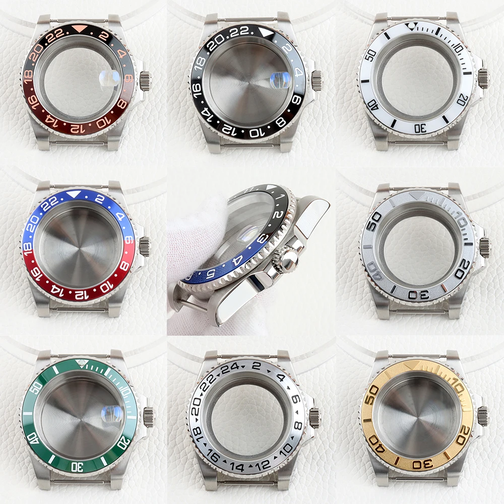 40mm Watch Case Sapphire Glass 10ATM Waterproof Stainless Steel Fit GMT SUB YACHT-MASTER NH34 NH35 NH36 Movement 28.5mm Dial