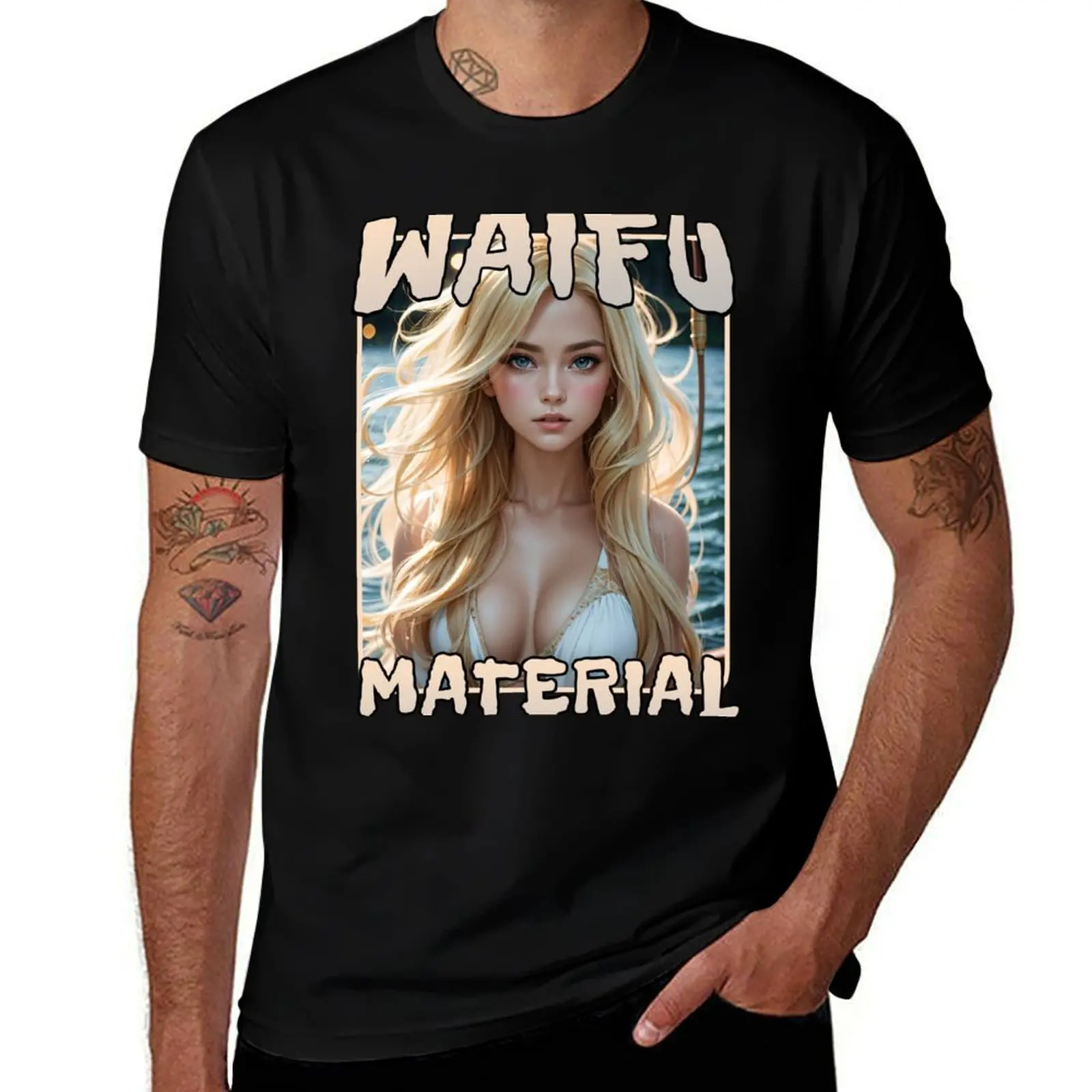 

Waifu Material T-Shirt Man t-shirt Funny t-shirt man t shirt mens shirts graphic tee