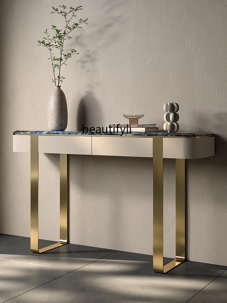 Home Entrance Cabinet Lobby Wall High-End Affordable Luxury Console Tables Italian Minimalist