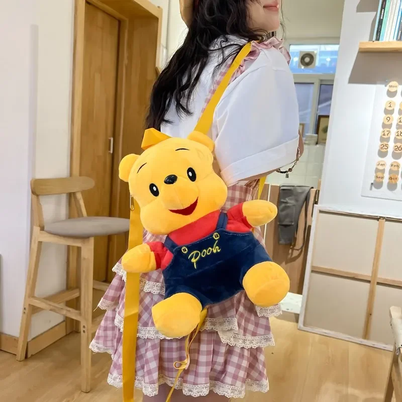 Disney monos Winnie The Pooh Mochila De muñeco de peluche para niños, pequeña capacidad, Linda mochila de dibujos animados, regalo diario para niños