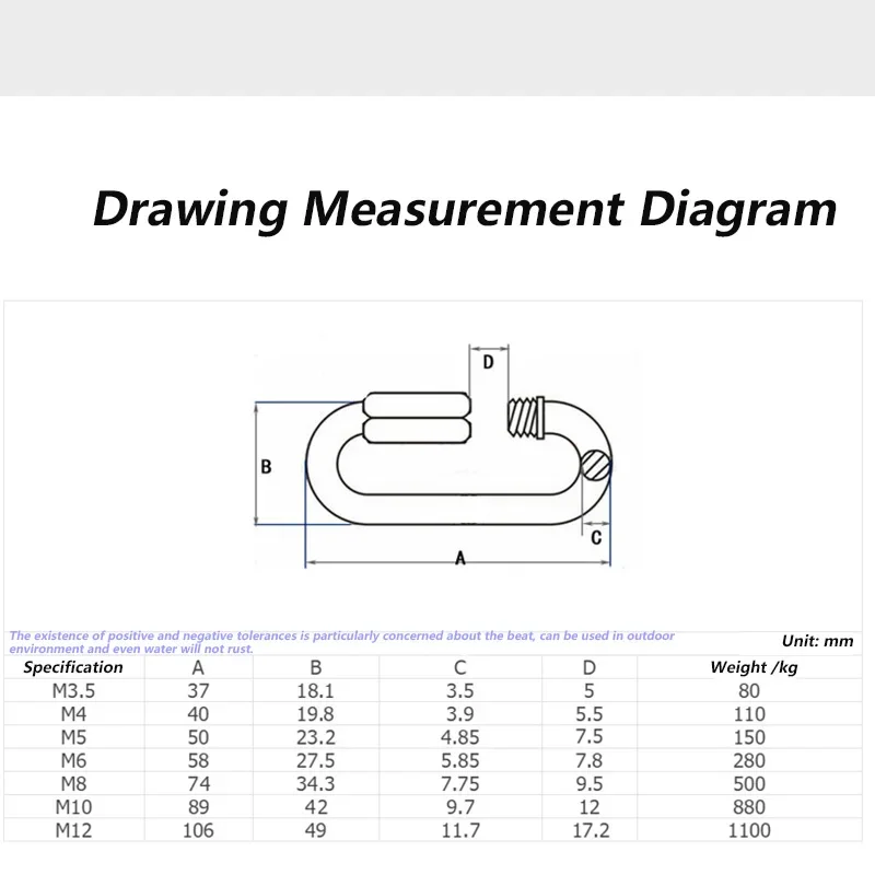 1 STKS Connector 304 Rvs Quick Ring Verbinding Ring Runway Gesp Rotsklimmen Karabijnhaak Keten Gesp M3.5 M4 M5-M14
