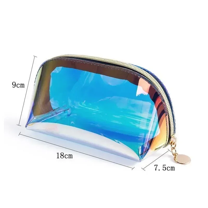 Transparent Holographic Color Pencil Bag Case Laser Cosmetic Bag Multifunction Stationery Storage Bag