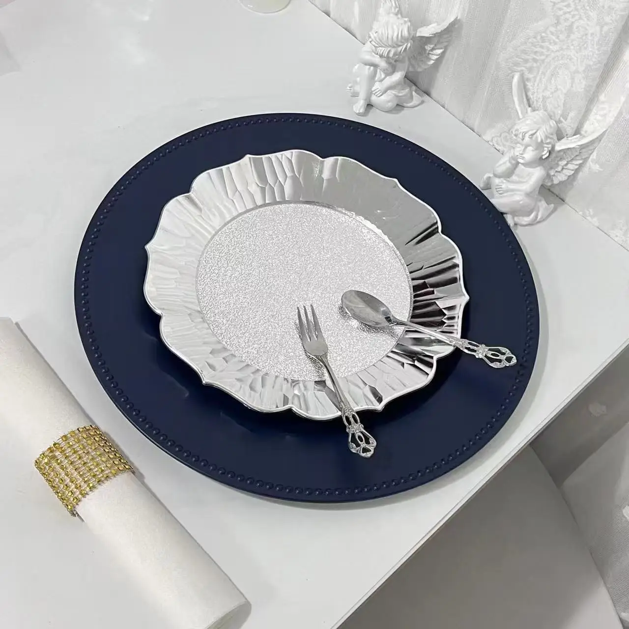Dinnerware Sets Ceramic Dishes Wedding Charger Plates Porcelain Dinner Ceramic Tableware Charger Plate Wedding Party Deor