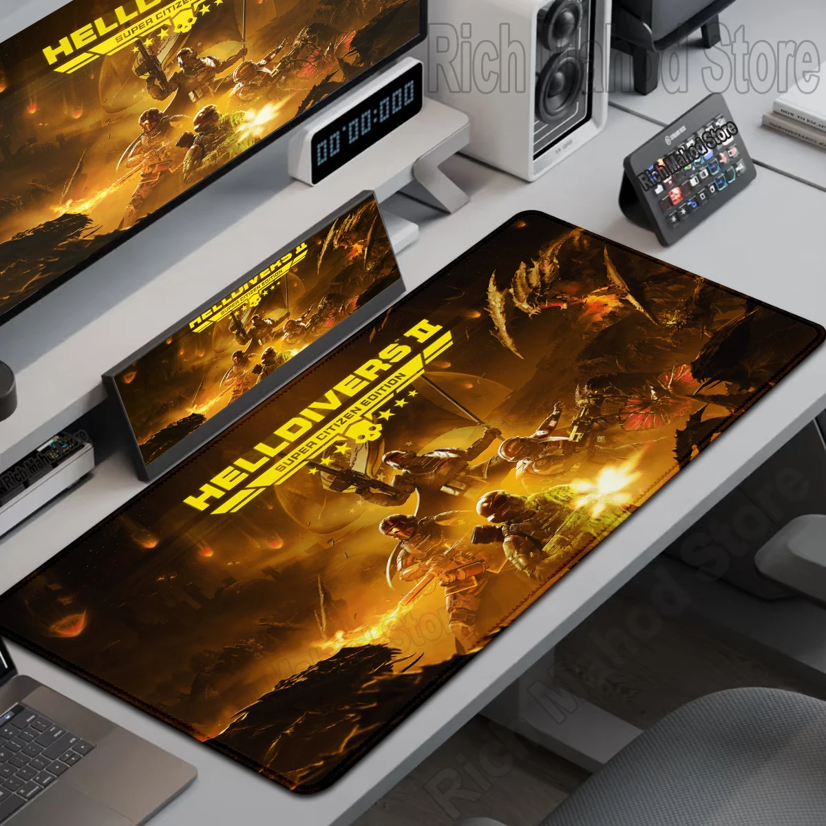 

Gaming Helldivers 2 HD Mouse Pad XXL Non-Slip Rubber Keyboard Desk Mat PC Desk Accessories Lock Edge 40x90cm Extended Mousepad