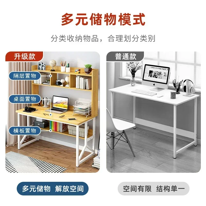 Computer Desktop Desk Bookshelf Combination Household Simple Bedroom Junior High School Student Rental Room Office Writing Desk