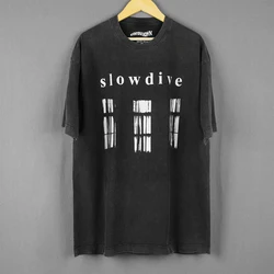 Slowdive T-Shirt Shoegaze Ride Galaxie 500 My Bloody Valentine 80S UK Band Black Washed Long Sleeves Cotton Tee Shirt