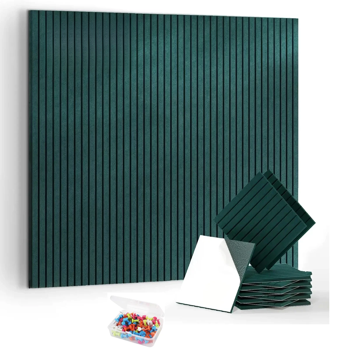 Self-Adhesive Acoustic Wall Panels Thickened High Density Soundproof Bulletin Pin Felt Cork Boards for Studio Office Home Room