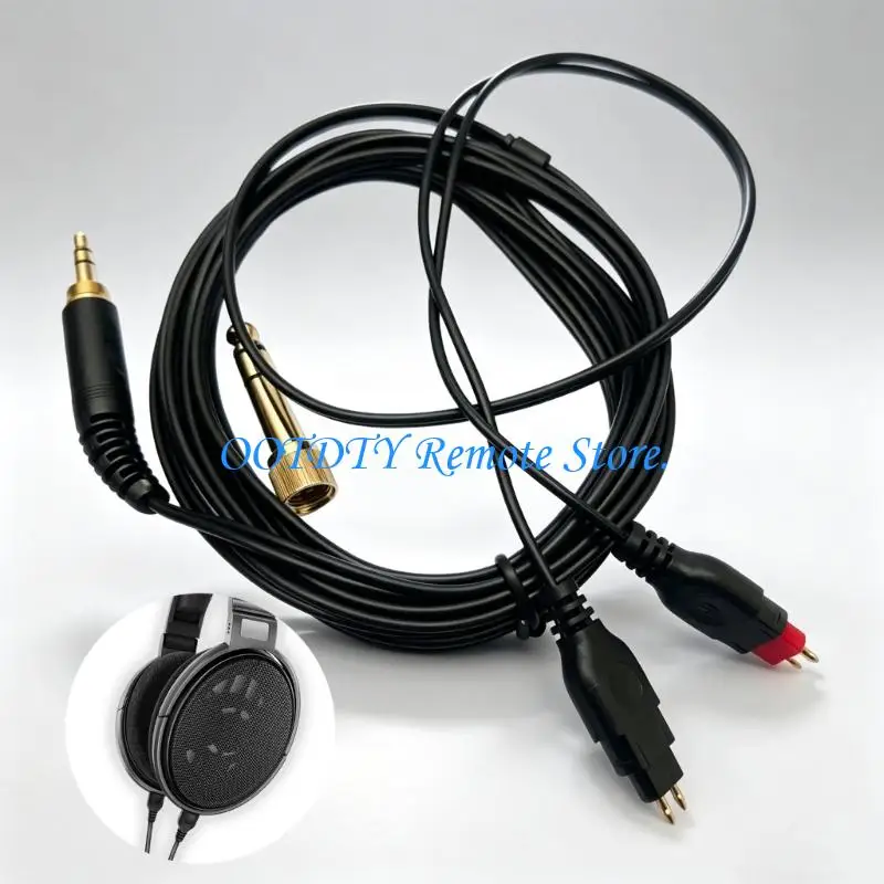 Spare Over-Ear Headphone Cord 250CM, PVC Replacement Line with 3.5MM End and 6.35MM Size Piece for Media Time at a Desk or Shelf