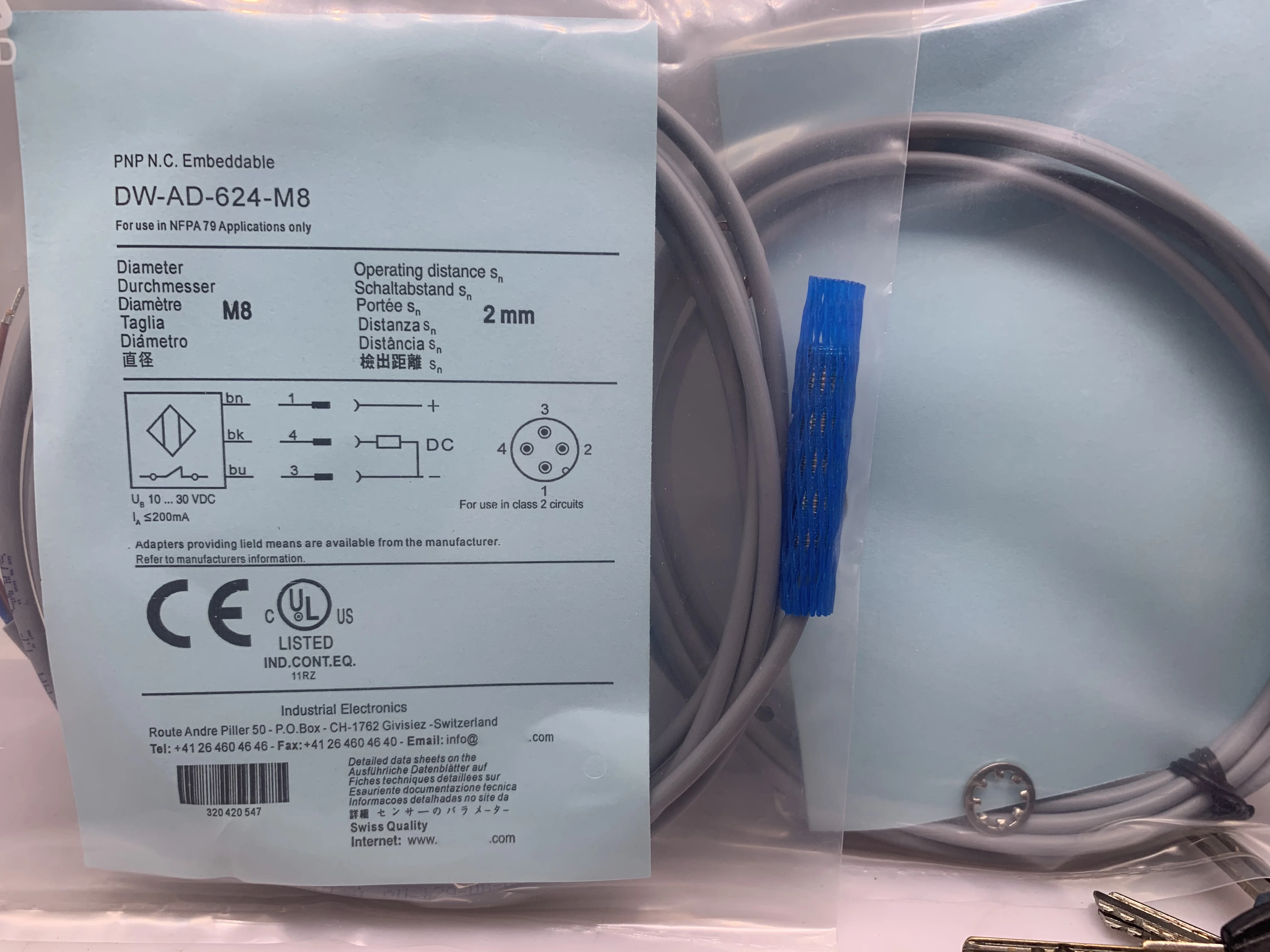 

New Proximity Switch Sensor in Stock DW-AD-624/622/608-M18 DW-AD-625-M18-120 Reliable Gold Seller One-year Warranty