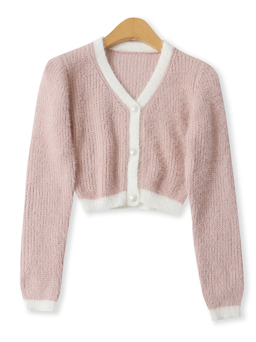 

Color Blo Knitted Jaet Autumn New Sle Women's Faion ort Single Button Slim Long Sve Open Cardigan V-ne 882