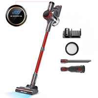 Cordless Vacuum Cleaner, Freestanding Cordless Vacuum Cleaner, 55Min Running Time, Replaceable Battery, with LED Display