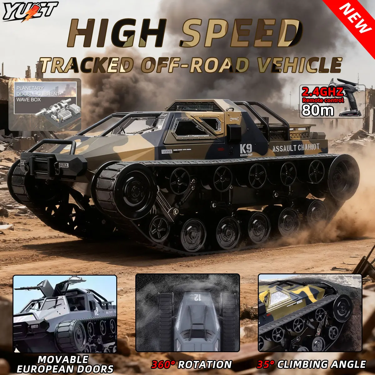 

JJRC C8812 Полномасштабная модель гусеничного танка, имитация игрушки, светодиодный светильник, модель радиоуправляемого автомобиля, дрифт, дистанционное управление, внедорожник, подарок для мальчика