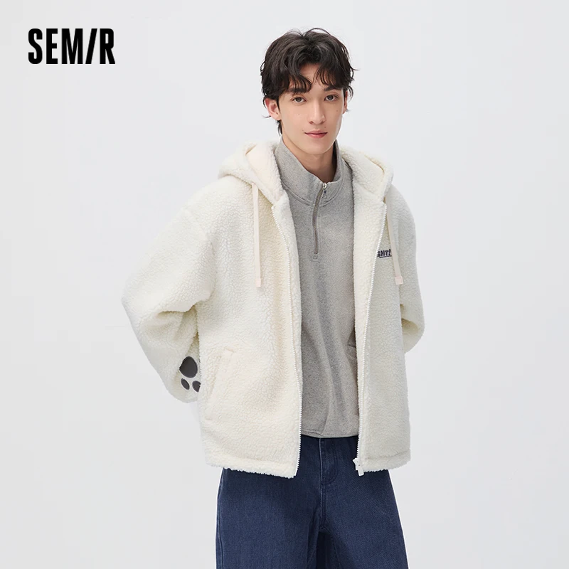Semir Men Winter Jacket Hooded Plush Texture 2026 New Winter Daily Wear Urban Casual Style Cold Weather Layering