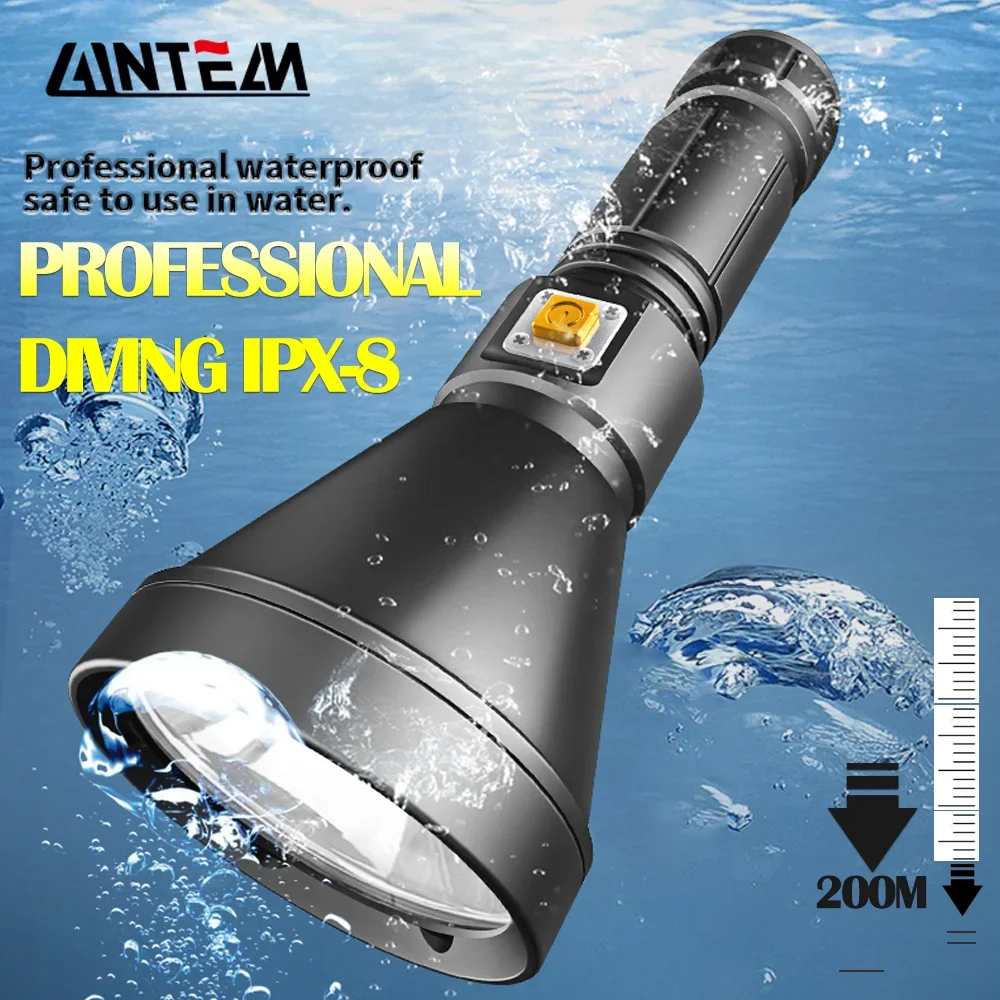 Newest XHP90 Underwater Lantern Most Professional Diving Flashlight IPX8 Waterproof Underwater Light Dive 200m Diving Lantern