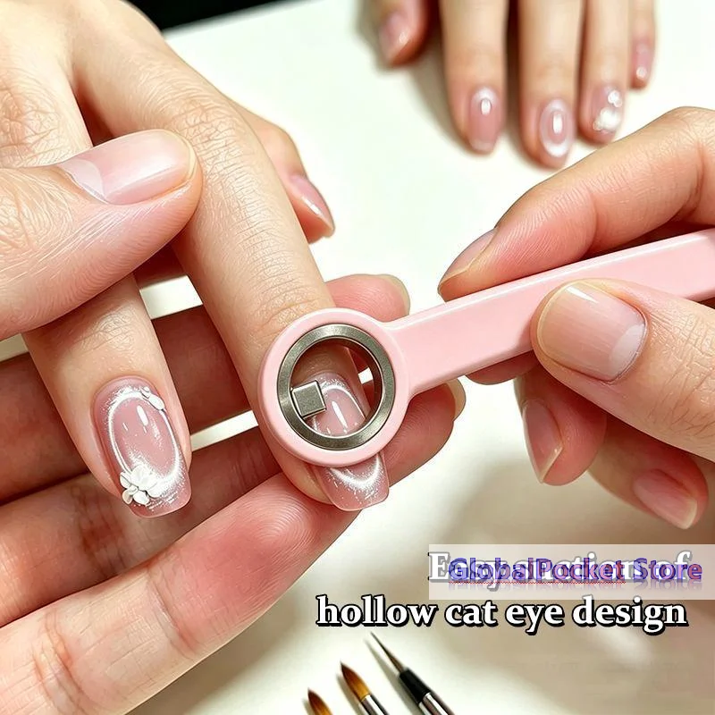 [TG823]Circular Cat Eye Nail Magnet Strong Nail Art Magnetic Gel Polish With Guide Tool DIY Magnetic Nail Helper Manicure Design