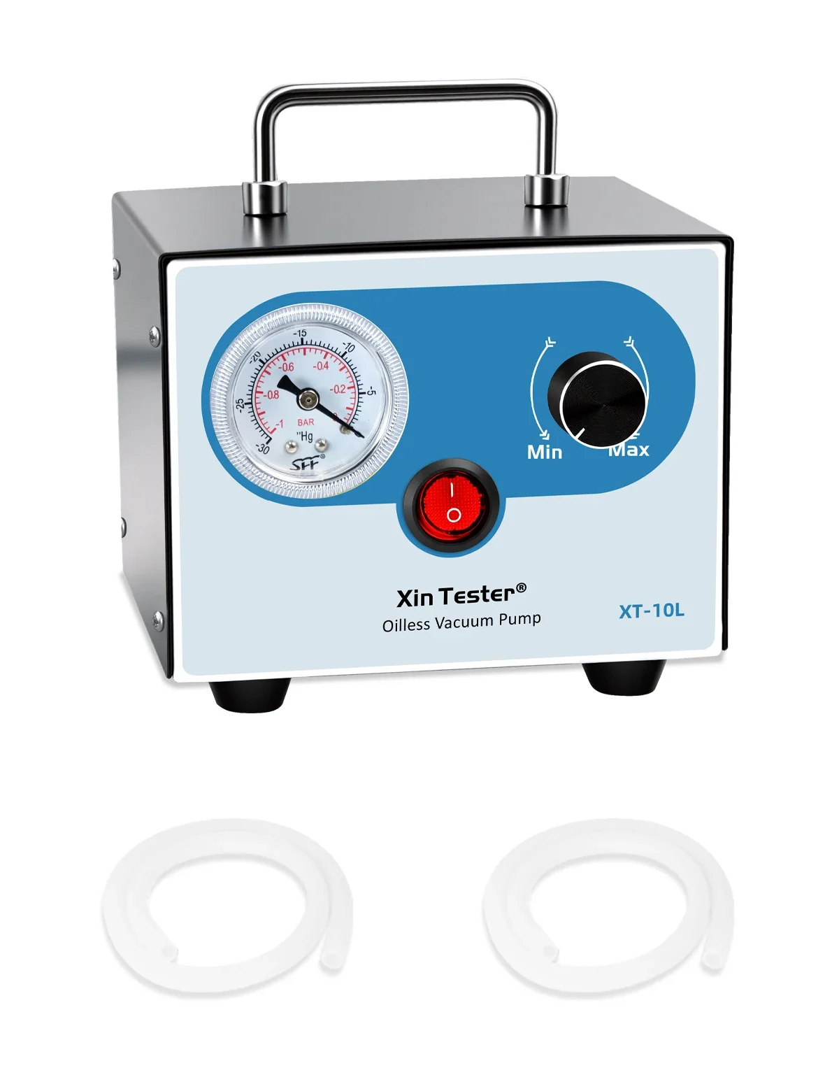 10L Oil-Free Vacuum Pump, Positive & Negative Pressure Adjustable, Portable Lab Diaphragm Pump for Filtration Extillation