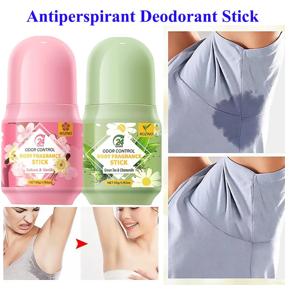 Sakura & Green Tea Roll-On Antiperspirant Deodorant Stick Deodorant Eliminates Sweat & Body Odor Scent 24 Hour Long Lasting