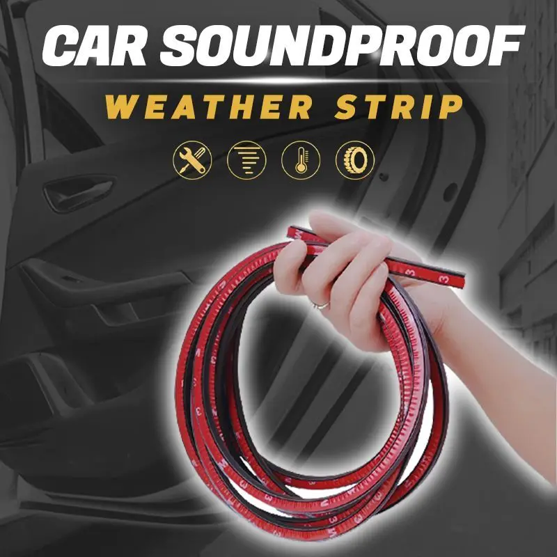 5M Car Door Seal Strips Sticker B Shape Weatherstrip Rubber Seals Sound Insulation Sealing Automobiles Interior Accessories