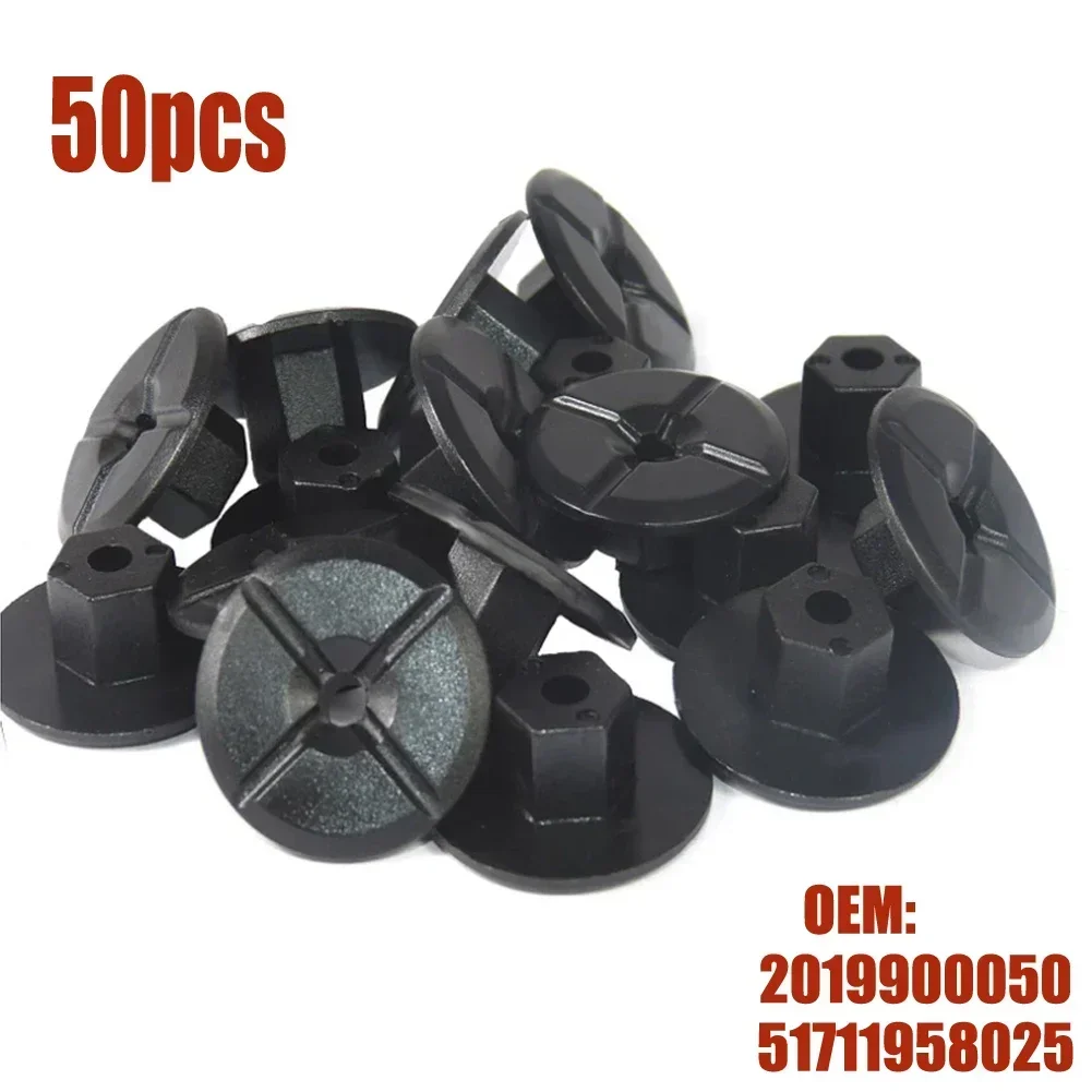50Pcs Unthreaded Plastic Nut Clips For Mercedes-benz For W201 W124 3 Series E36 E46 E90 Car Snap Nut Fender Snap A2019900050
