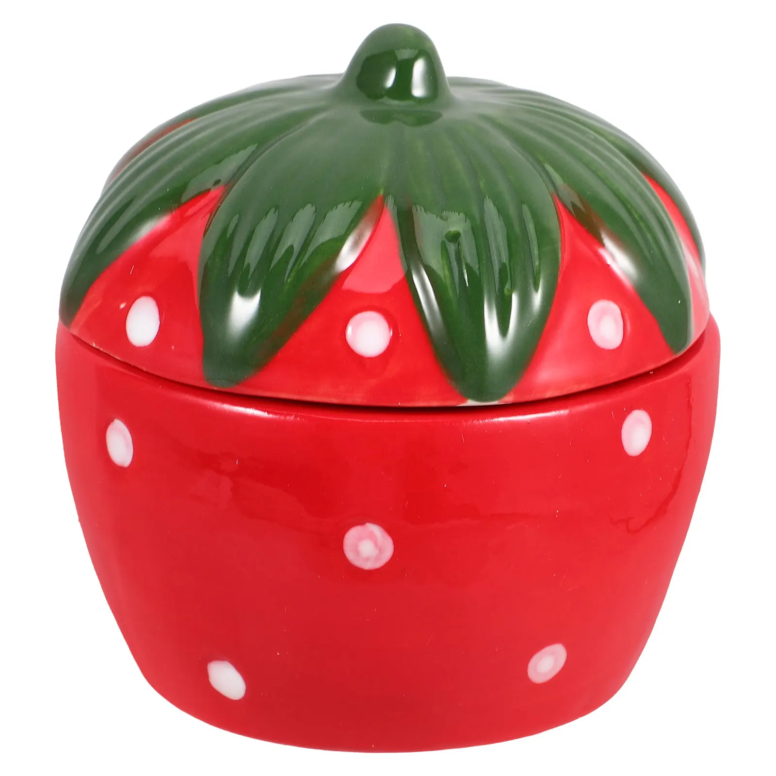 

1pcs Ceramic Strawberry Jar Jewelry Storage Ceramic Strawberry Jar Container Decorative Box Kitchen Table Organizer