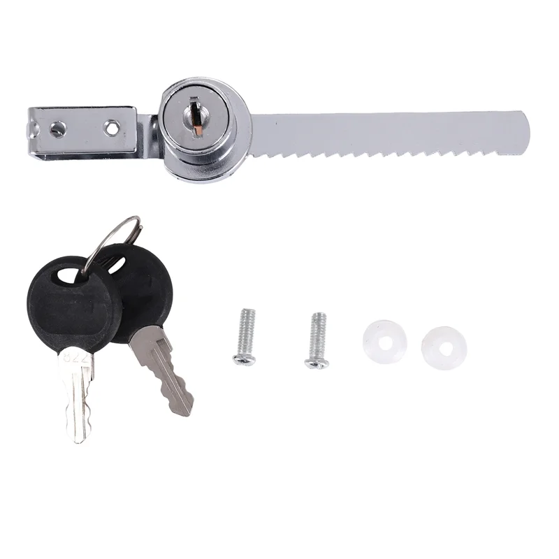 T21C 3X Display Case Lock Sliding Glass Door Ratchet Lock Security Glass Cabinet Lock With 6 Keys