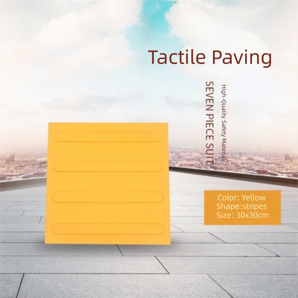 PVC Blind Road Brick Durable Tactile Paving Safety Navigation Tiles Walkway Floor Stickers For Roadway Pathway Street Sidewalk